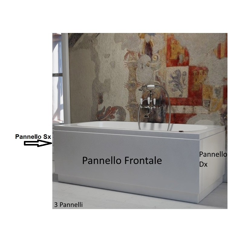 cm 180 x 80 s/pannelli Guscio Vasca Rettangolare Bianca Mod ORIGINAL TRADE Shiro Senza Pannelli 