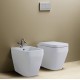 Vaso e Bidet con con Scarico Traslato Tulip One Azzurra