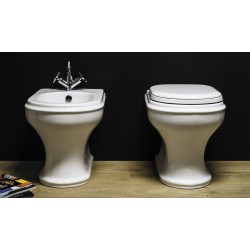 Vaso con Scarico Traslato + Bidet Charme Azzurra