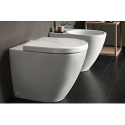 Vaso con Scarico Traslato Tecnologia Rimfree + Bidet Fast + Coprivaso Ammortizzato Fast pozzi Ginori