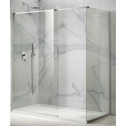 Parete Walk in con Anta Frontale + Anta Laterale Fisse Cristallo 8 mm Altezza 200 cm art. OS29