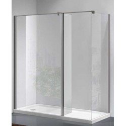 Parete Walk-in con Antina Paraspruzzi Girevole a 180° + Laterale Fisso Cristallo 6 mm con Trattamento Anticalcare art. OS141