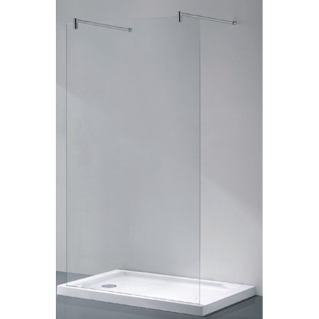 Parete Walk-in Cristallo Nudo 6 mm con Trattamento Anticalcare Altezza 190 cm art. OS143