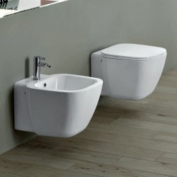 Vaso e Bidet Sospesi One Rak con Coprivaso Incluso