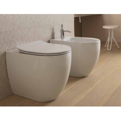 Vaso + Bidet Like Gsg Filo Muro con Tecnologia Smart Clean con Coprivaso a Chiusura Rallentata Incluso