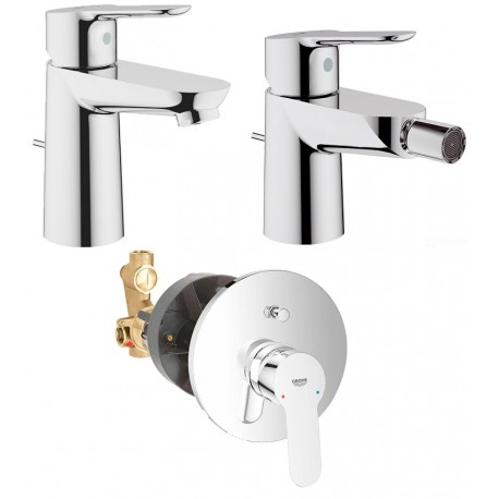 Miscelatori GROHE Bauedge Lavabo + Bidet + Doccia Incasso con Deviatore