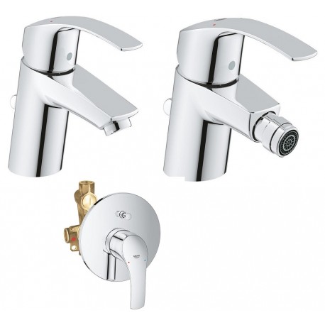 Miscelatori Grohe Eurosmart New Lavabo + Bidet + Doccia Incasso con Deviatore