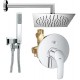 Set Completo: Doccia Incasso con Deviatore Grohe Eurosmart, Braccio Soffione Slim e Doccetta Cube Bossini