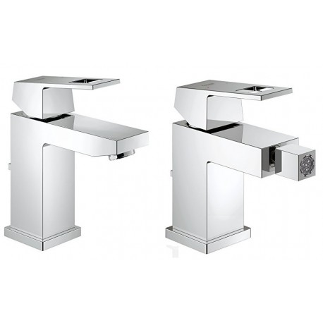 Miscelatori Lavabo + Bidet Grohe Eurocube con Piletta e Salterello