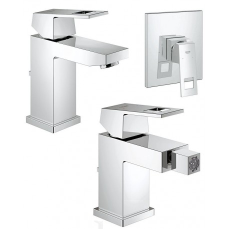 Miscelatori Grohe Eurocube Lavabo + Bidet + Monocomando Doccia Incasso