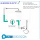 Completo Set Doccia Tondo con Soffione dm 20 cm + Braccio doccia + Kit Duplex Marca Jacuzzi