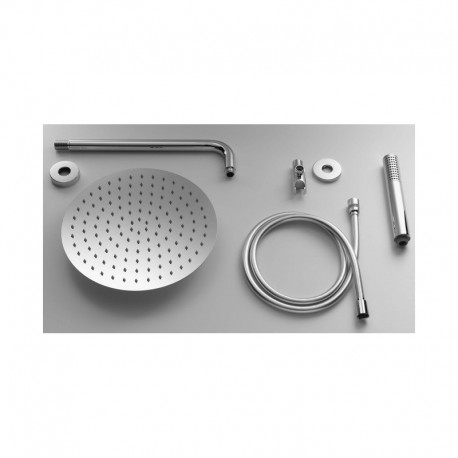 Completo Set Doccia Tondo con Soffione dm 25 cm + Braccio Doccia + Kit Duplex Marca Jacuzzi