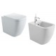 Vaso + Bidet Stone Globo con Scarico Multi (Traslato) + Coprivaso (Incluso)