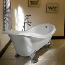 Vasca da Bagno Centro Stanza Ellade 170x75 h75 cm con Colonna di Scarico Inclusa