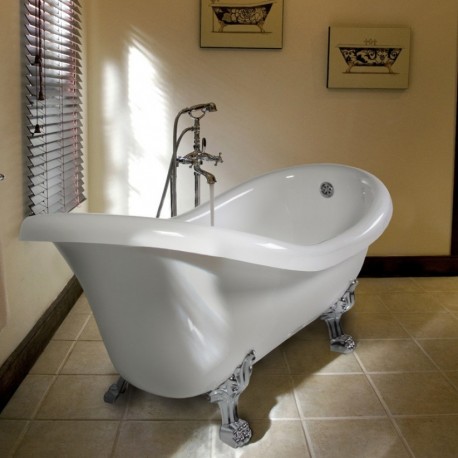 Vasca da Bagno Centro Stanza Ellade 170 x 80 cm con Colonna di Scarico Inclusa