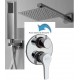 Set Completo Jacuzzi: Monocomando Doccia Incasso con Deviatore Modello Moonlight, Braccio Soffione Slim e Doccetta Quadra