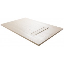 Su Misura da 100 cm Piatto Doccia in Mineral Marmo Ardesia Effetto Legno Modello Prisma con Griglia in Tinta