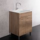 Lavarredo Unika con lavabo Zeus metacrilato 60x50 cm Elle Emme Ci Istallazione Interno Finitura Olmo Naturale