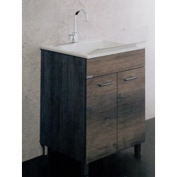 Lavarredo Unika con lavabo Zeus metacrilato 60x50 cm Elle Emme Ci Istallazione Interno Finitura Olmo Scuro