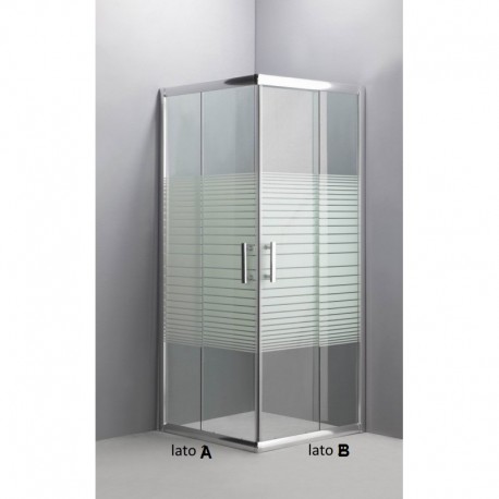 Box Doccia Angolare con Cristallo Serigrafato 6 mm Altezza 190 cm (cod.PC1)