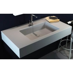 Top Monolitico con Lavabo Squadrato Integrato da 50 cm in Luxolid 