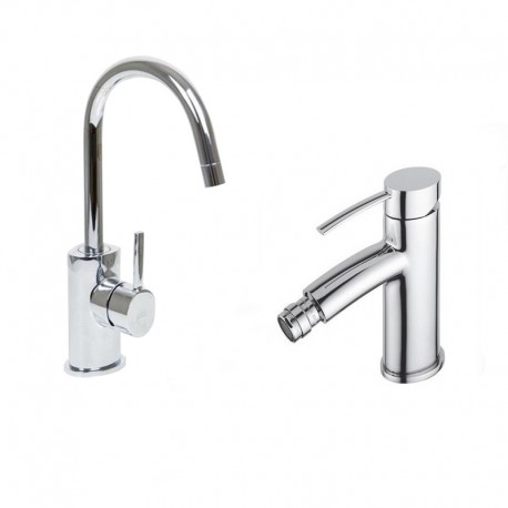 Miscelatori Lavabo Br077cr + Bidet Br135cr Paffoni Berry