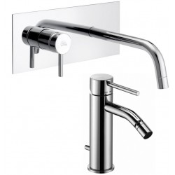 Paffoni Light Miscelatori Lavabo Incasso a Parete LIG101CR + Bidet LIG135CR 