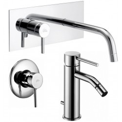 Paffoni Light Miscelatori Lavabo Incasso a Parete LIG101CR + Bidet LIG135CR + Incasso Doccia LIG010CR