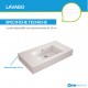 Top con Lavabo Integrato da 70 cm in Pietra Sintetica Effetto Legno 