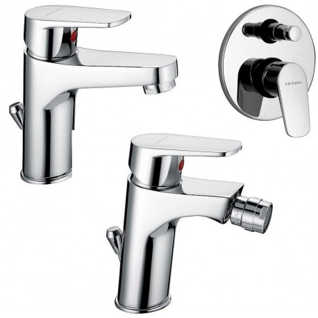 Fratelli Frattini Espresso Miscelatori Lavabo art. 80054 + Bidet art. 80103 + Incasso Doccia con Deviatore art. 80010