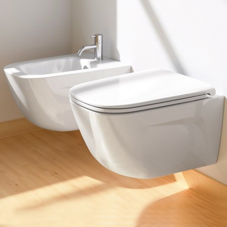 Vaso Sospeso Senza Brida art. 1VSLIR00 + Bidet art. 1BSLIR00 New Light Nf 53 Catalano