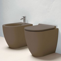 Vaso art. 1VPC52MS + Bidet art. 1BIC52MS Sfera 52x35 Catalano Marrone Satinato