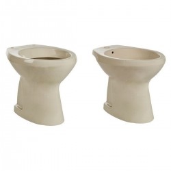 Vaso con scarico a terra + Bidet Champagne Elite Cesabo