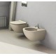 Vaso Sospeso Senza Brida art. 1VSF54RGS + Bidet art. 1BSF54GS Sfera NewFlush 54x35 Catalano Grigio Satinato