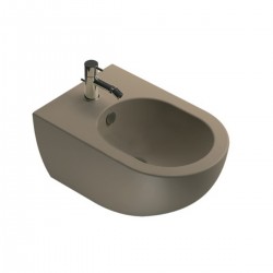 Vaso Sospeso Senza Brida art. 1VSF54RMS + Bidet art. 1BSF54MS Sfera NewFlush 54x35 Catalano Marrone Satinato