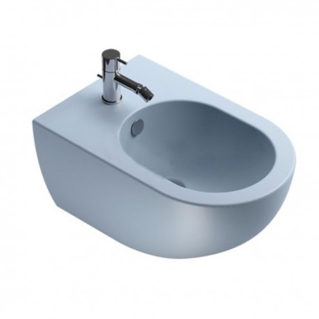 Vaso Sospeso Senza Brida art. 1VSF54RAS + Bidet art. 1BSF54AS Sfera NewFlush 54x35 Catalano Azzurro Satinato