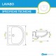 Lavabo Semincasso Universale Largh. 65 x Prof. 49 cm in Ceramica Bianco Monoforo