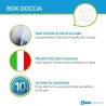 Box Doccia con Porta Girevole + Anta Fissa Cristallo 6 mm Altezza 190 cm art. OS93