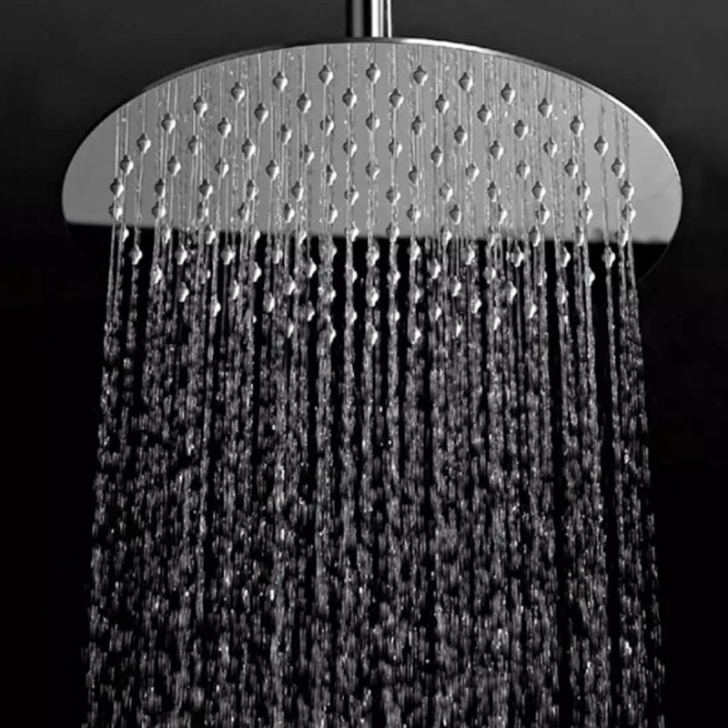 Soffione Doccia Rotondo In Acciaio Inox Da 25,4 Cm – Oro Spazzolato – Design Ultra Sottile 0,2 Cm, Ad Alta Pressione, Con Ugelli In Silicone Anti-calcare – Fissaggio G1/2 Universale