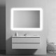 Su Misura Specchio da bagno Sagomato con Angoli Stondati e Cornice Sabbiata Retroilluminata led 24W art. spe01