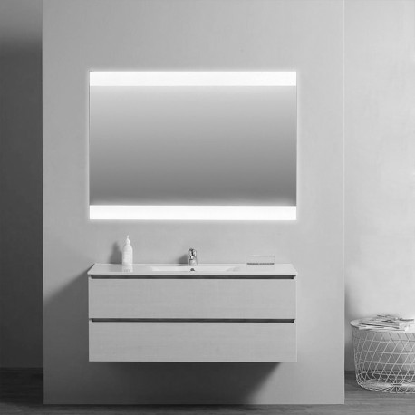 Su Misura Specchio da Bagno Filo Lucido con Fascia Laterali Sabbiate Retroilluminate a led 20W art. spe04