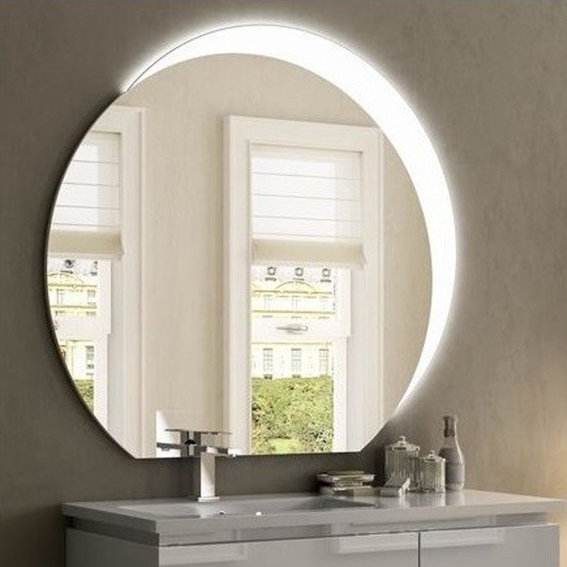 Specchio da parete decorativo rotondo luce Led appeso vanità bagno