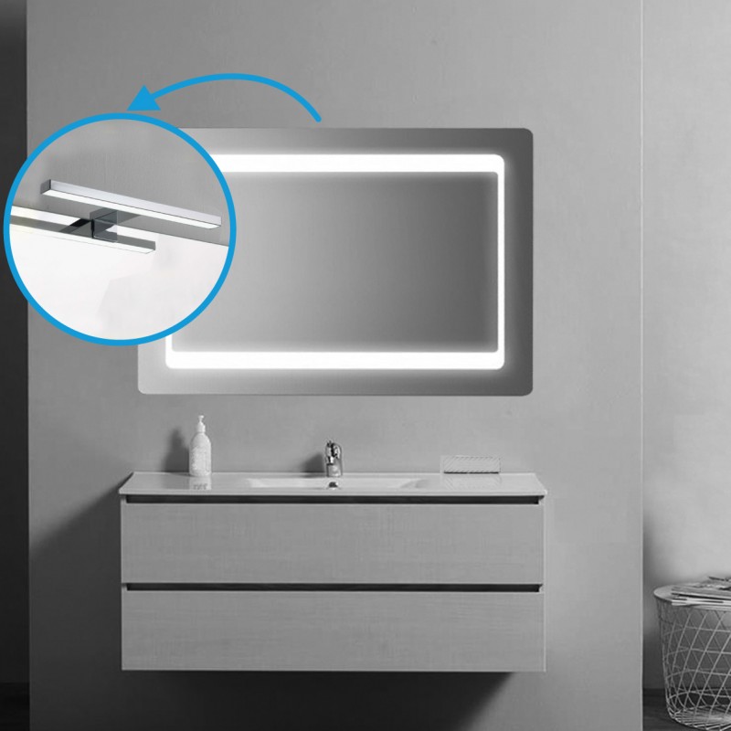 Su Misura Specchio Da Bagno Sagomato Con Angoli Stondati E Cornice Perimetrale Sabbiata Lampada Led 5w Art Spe15 Vendita Online Italiaboxdoccia