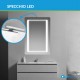 Su Misura Specchio da Bagno Sagomato con Angoli Stondati e Cornice Perimetrale Sabbiata + Lampada Led 5W art. spe15