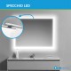 Su Misura Specchio da Bagno Filo Lucido e Cornice Sabbiata + Lampada Led da 5W art. spe22