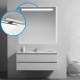 Su Misura Specchio da Bagno Filo Lucido con Fascia Sabbiata + Lampada led da 5W art. spe32