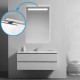 Su Misura Specchio da Bagno Filo Lucido con Fascia Sabbiata + Lampada led da 5W art. spe32