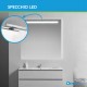 Su Misura Specchio da Bagno Filo Lucido con Fascia Sabbiata + Lampada led da 5W art. spe32