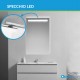 Su Misura Specchio da Bagno Filo Lucido con Fascia Sabbiata + Lampada led da 5W art. spe32