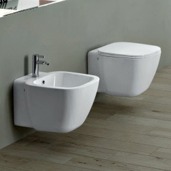 Sanitari Sospesi Rak One Wc Rimless art. EL13AWHA + Bidet art. EL08AWHA